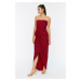 Trendyol Claret Red Detailed Evening Dress