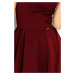 Rozšířené dámské šaty v bordó barvě s výstřihem ve tvaru srdce model 6703274 XXL - numoco