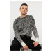 Trendyol Anthracite Soft Textured Patterned Knitwear Sweater