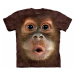 Pánske batikované tričko The Mountain - Mláďa orangutana - hnedé