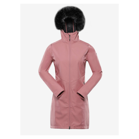 Ružový dámsky softshellový kabát s kapucňou ALPINE PRE IBORA ALPINE PRO