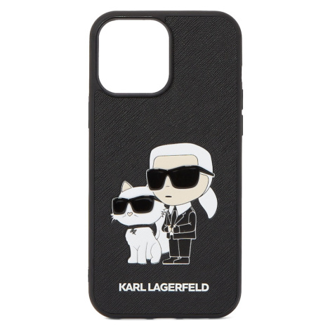Karl Lagerfeld Puzdro na mobil 'Ikonik 2.0  iPhone 13 Pro Max'  béžová / čierna / biela