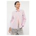 Trendyol Pink Striped Baby Collar Woven Shirt