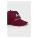 Bavlnená čiapka Armani Exchange bordová farba, s nášivkou, 954039 CC513 NOS