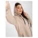 Beige plus size hoodie with pockets