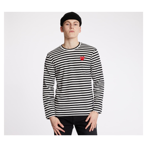 Tričko Comme des Garçons PLAY Long Sleeve Tee UNISEX Black/ White M