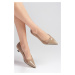 Mio Gusto Elenor Mink Color Patent Leather And Suede Combination Short Heeled Shoes