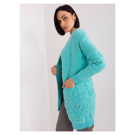 Mint cardigan with patterns