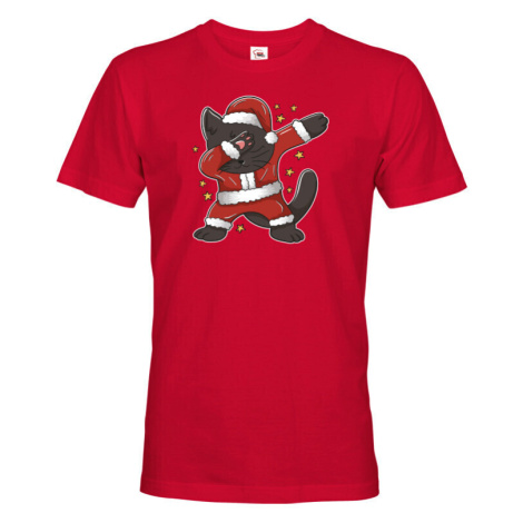 Pánské tričko Vianočná mačka - skvelé vianočné tričko