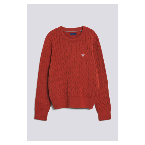 SVETER GANT COTTON CABLE CREW RED SPICE