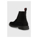 Semišové topánky chelsea HUGO Iker pánske, čierna farba, 50497807