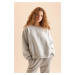 DEFACTO Cool Oversize Fit Wide Pattern Crew Neck Basic Plain Thick Fabric Sweatshirt