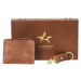 ALTINYILDIZ CLASSICS Men's Brown 100% Genuine Leather Wallet-Keychain Set with Special Gift Box