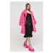 Kabát s prímesou vlny Miss Sixty fialová farba, prechodný, oversize