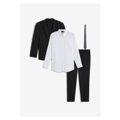 Oblek Slim Fit (4-kusy), sako, nohavice, košeľa, kravata bonprix