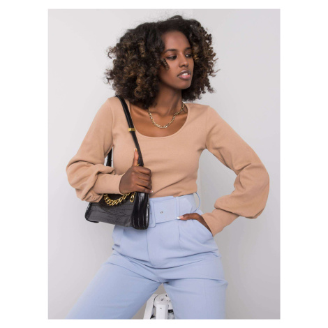 Blouse-RV-BZ-6270.04P-dark beige Rue Paris