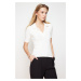 Trendyol Ecru Polo Neck Fitted Stretchy Knitted Blouse