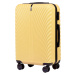 ŽLTÁ 4DIELNA SADA ŠKRUPINOVÝCH KUFROV SWAN SN120-4, SET OF 4 SUITCASES (L, M, S, XS) WINGS ABS+,