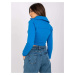 MODRÁ DÁMSKA CROP MIKINA NA ZIPS RV-BL-7305.79-BLUE