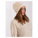 Beige knitted women's beanie