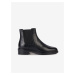 Black Women's Leather Ankle Boots Geox Walk Pleasure - Women