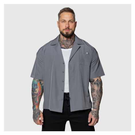 Oversized košeľa Iron Aesthetics Cuban, sivá