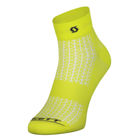 SCOTT Cyklistické ponožky členkové - PERFORMANCE QUARTER - žltá/čierna
