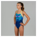 Dievčenské jednodielne plavky Lexa odolné proti chlóru modré