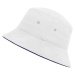 Myrtle Beach Bavlnený klobúk MB012 - Biela / tmavomodrá