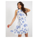 White linen floral dress with a belt