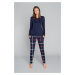Izera ́s pyjamas, long sleeves, long pants - navy blue/print