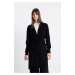 DEFACTO Regular Fit Basic Plain Belted Long Knitted Black Cardigan