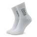 Hugo Súprava 3 párov vysokých dámskych ponožiek 3p Qs Rib Logo Cc W 50484149 Biela