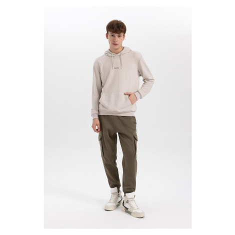 DEFACTO Cargo Pocket Waist Tie Elastic Leg Basic Plain Jogger Sweatpants