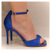 Dámske modré trblietavé sandále JOHANN