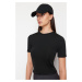 Trendyol Black Ektra Thin Fabric Crew Neck Knitted Sports Top/Blouse