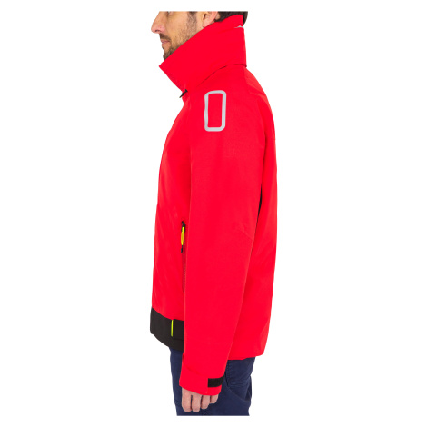 Pánska nepremokavá bunda Sailing 500 do dažďa červeno-čierna TRIBORD