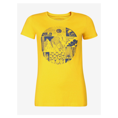 Žlté dámske tričko s potlačou ALPINE PRE ECCA ALPINE PRO