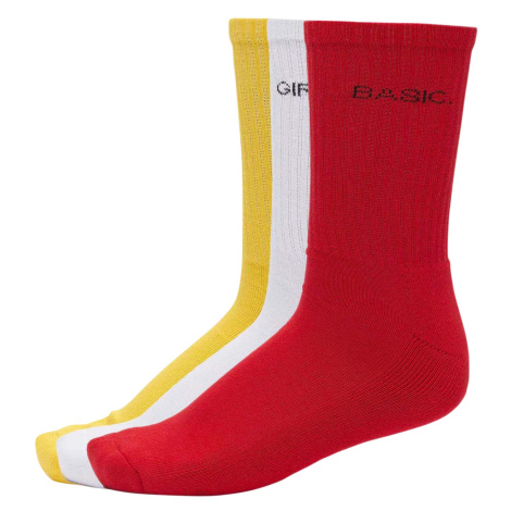 Lettering Socks 3-Pack Yellow/Red/White Urban Classics