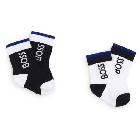 Detské ponožky BOSS 2-pak tmavomodrá farba Hugo Boss