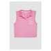 DEFACTO Girl's Polo Neck Sports Printed Undershirt