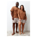 Trendyol Curve Brown Teddy Bear Pattern Knitted Couple Pajamas Set