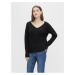 Čierny dámsky rebrovaný sveter Pieces Ellen