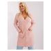 Light pink plus-size knitted sweater