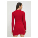 Šaty Hollister Co. červená farba, midi, priliehavá