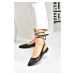 Fox Shoes Black Women's Flats with Tie Ankles