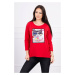 Blouse with cat graphics 3D red