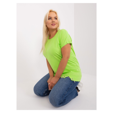 Light green blouse plus size with short sleeves