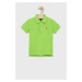 Detská bavlenná polokošeľa Polo Ralph Lauren zelená farba, jednofarebný