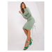 Pistáciové bodycon basic šaty od Livia RUE PARIS L /